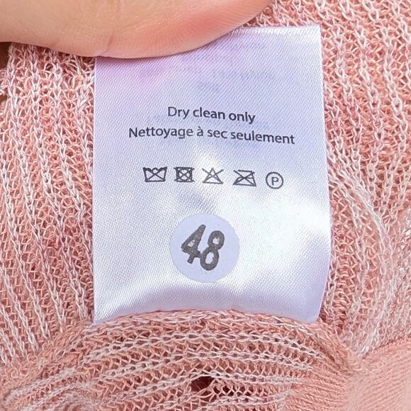 Veronica Beard Jeans Kellen Pink Knotted Linen Blend Tank Sleeveless Top, size L - Picture 8 of 8